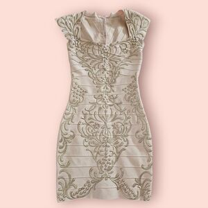 Holt Blush Pink Bodycon Gold Baroque High End Formal Dress